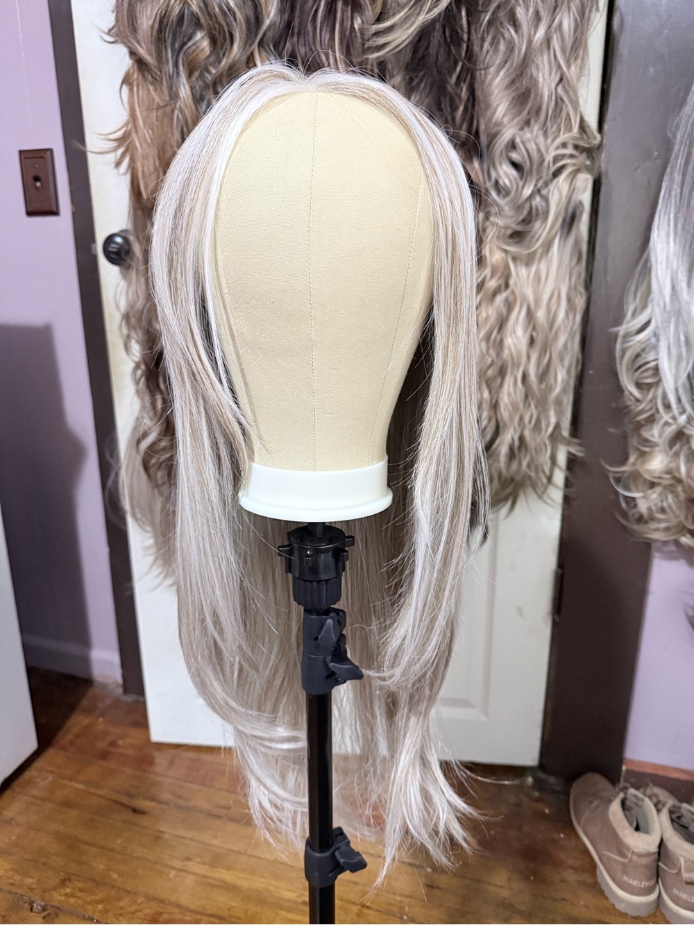 DWY Ethel in Blonde Layered Synthetic Wig with Platinum Highlights